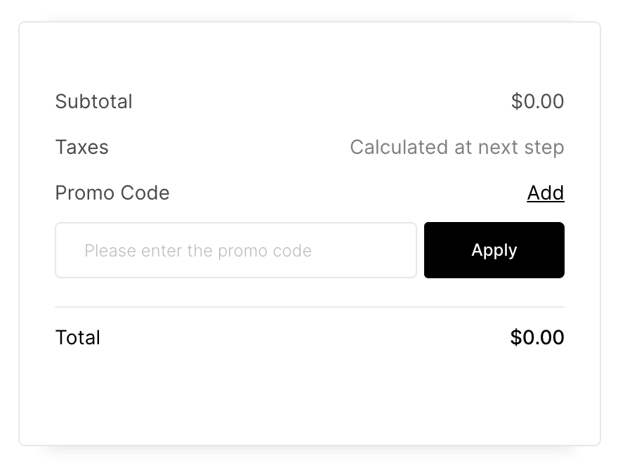 How do I apply a promo code?